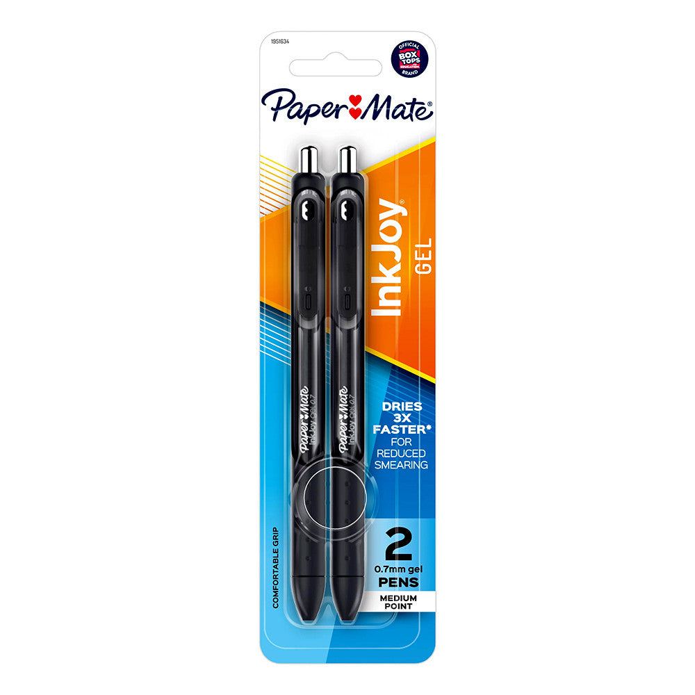 Paper Mate InkJoy Retractable Gel Pens Medium Point Black 2 Count